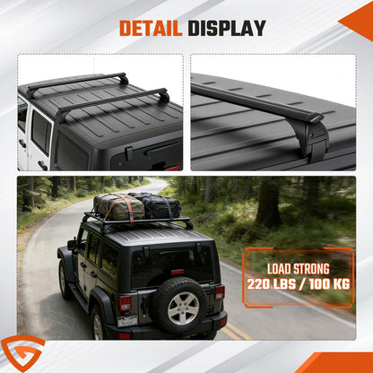Abliseoum Roof Rack Cross Bars Compatible with Jeep Wrangler JK JL Gladiator JT 2007-2026 with Anti-Theft Metal Lock, 2 & 4 Door Heavy Duty Aluminum Crossbars Rooftop Cargo Kayak Bike Luggage Racks