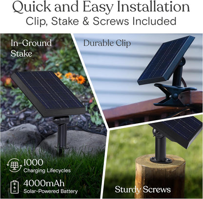 Brightech Bundle Ambience Pro Solar Powered Outdoor String Lights - 27 Ft + 4-Pack 10FT String Light Poles