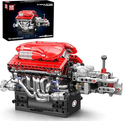 Mould King 10226 V12 Engine Model Kit That Run 12-Cylinder Supercar Engine Building Blocks Sets with Motor Building Your Own Supercar Engine Toy STEM Engineering Toy for Adults(863 Pcs)