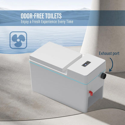 Composting Toilet, Waterless Toilets Suitable for Tiny Houses, Vans, Boats, with Heating Plate, Electric Mixing, Urine Separating and Exhaust Fan