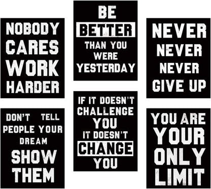 HOMANGA Inspirational Wall Art | Motivational Canvas Prints Set of 6 | 8x10 Inch Unframed Decor for College & Office