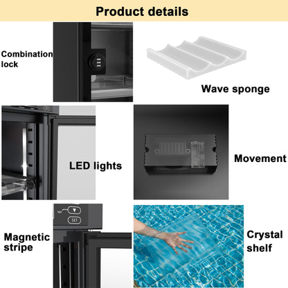 AUTENS Dehumidifying Dry Cabinet Box with Combination Lock,Digital Control Noiseless and Energy Saving,for Camera Lens,Electronic Equipment,Collectibles Storage,Temperature Humidity LED Screen (100L)