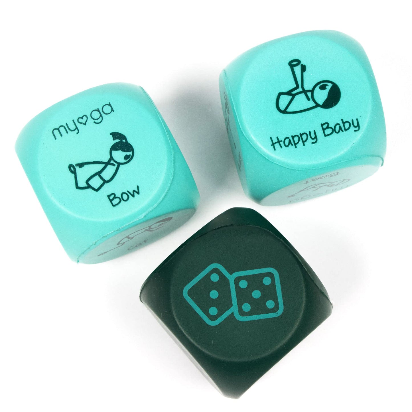 Myga Childrens Yoga Dice Game - Set of 3 Soft Foam Yoga Dice, Complete with 1 Action Dice & Two Pose Dice - Great Fitness and Workout Fun, Endless Combinations to Explore - Childrens
