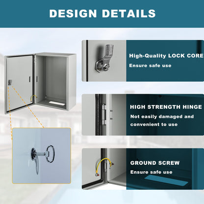Waterproof Electrical Enclosure 20 x 20 x 6'', Outdoor Electrical Box Weatherproof, Electrical Junction Box with Reinforced Lock