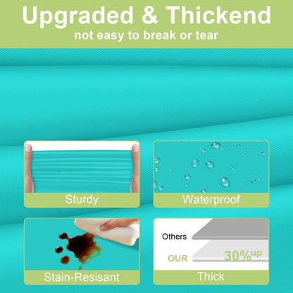 QIKSION Teal Plastic Table Cloth Disposable 12 Pack, 54 x 108 Inch Tablecloths for Easter Party, Summer, Turquoise Rectangle Table Cover