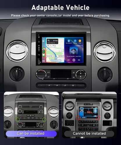 4G+64G Car Radio Stereo for Ford F150 F250 F350 Fusion Edge Explorer Expedition, 7“ IPS Touch Screen/Android 15/Wireless CarPlay/Android Auto/DSP/GPS/WiFi/5.0Bluetooth/SWC/AHD Backup Camera
