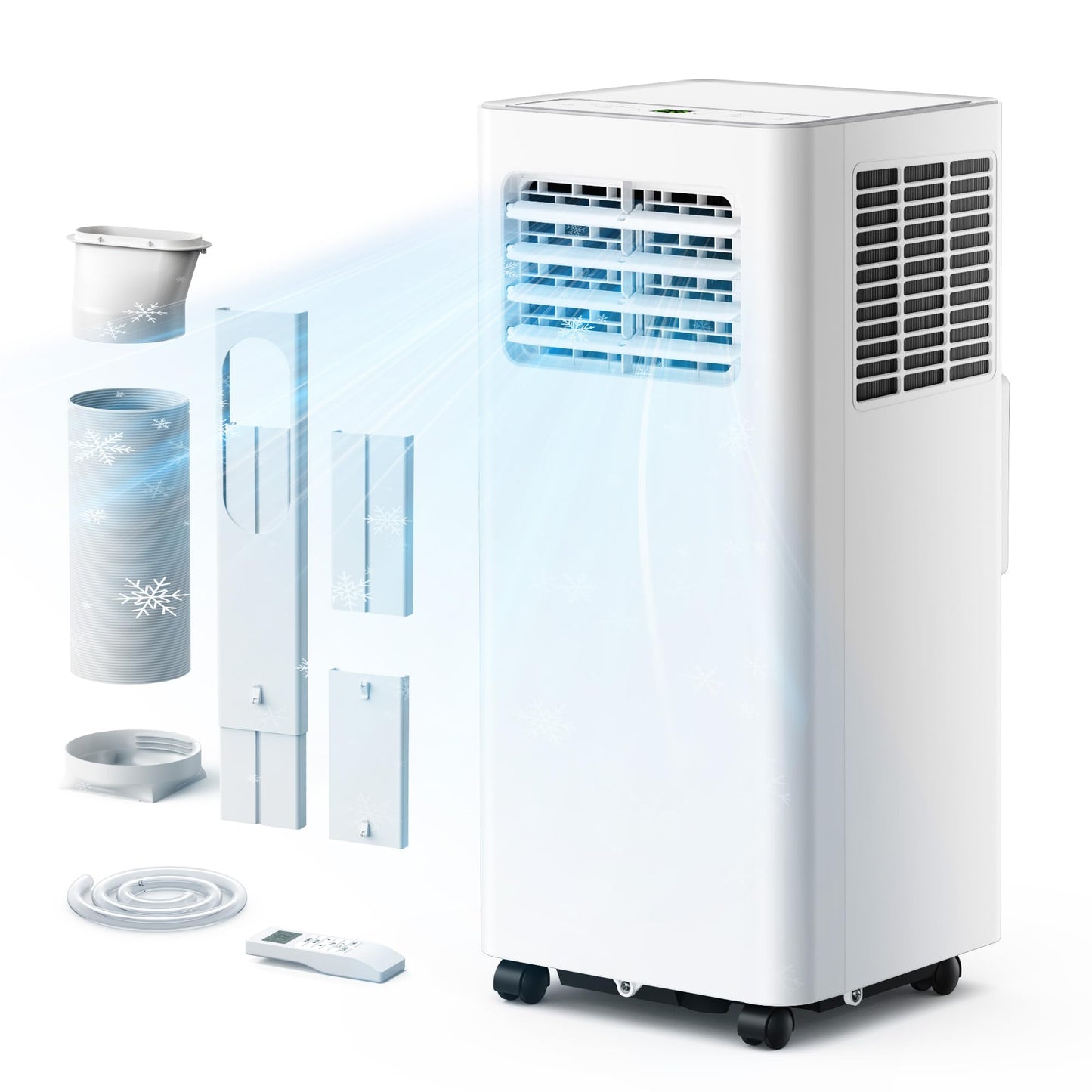 EUHOMY 10,000 BTU Portable Air Conditioners, 4 in 1 Portable AC with Cool, Dry, Fan, Sleep Modes, Room Air Conditioners with 50 dB & 24H Timer, with Remote, for Bedroom, Apartment up to 450 Sq.Ft