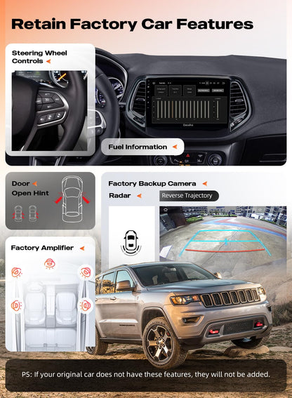 Dasaita 10.2" Car Stereo for Jeep Compass 2017-2020, Android 13, Wireless CarPlay, Android Auto, GPS Navigation, 6GB+64GB, Bluetooth, WiFi, 4G LTE