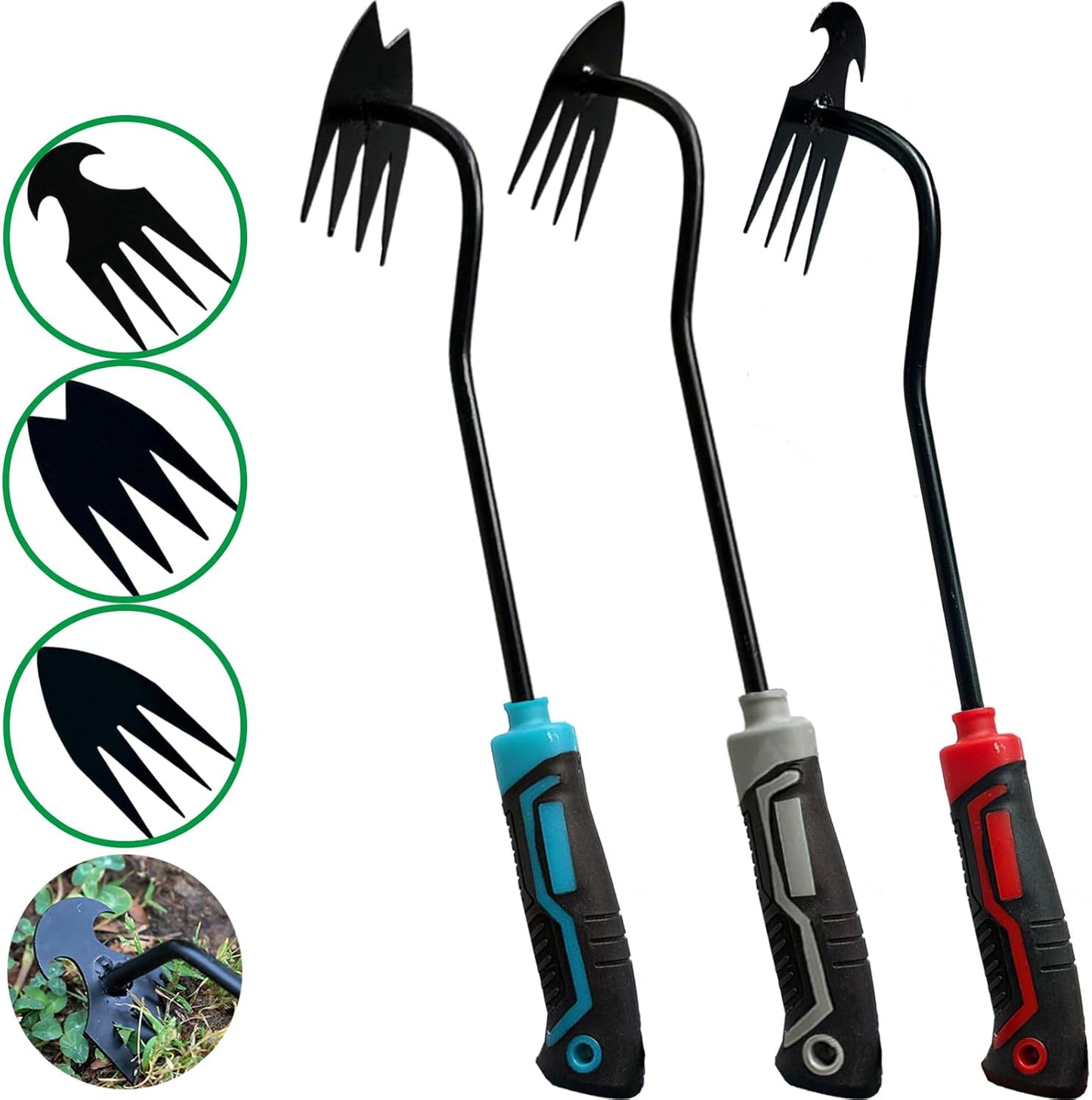 Skiennix 3-Piece Weed Puller Tool Set - Portable Garden Weeder for Easy Uprooting & Planting