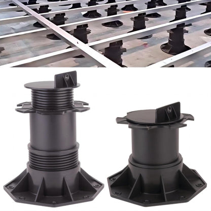 BGTLGIO 13Pack Adjustable Deck Support Pedestal Deck Foundation Base Support for Floating Deck Platform Deck Floor Height Adjustment Raising from 5.5"" to 8.7"", Black (Unilateral keel Slot 140-220)