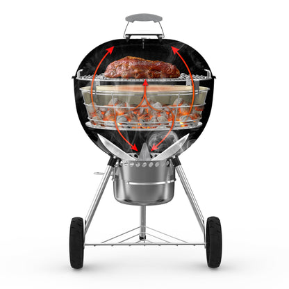 onlyfire Stainless Steel Charcoal Ash Basket, Charcoal Firebox Set with Heat Deflector for Weber 22-inch Kettle Charcoal Grills