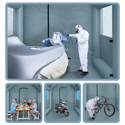 XHYCPY Inflatable Paint Booth 20 x 13.5 x 9.7ft Portable Inflatable Spray Booth Tent with 1100W Blower for DIY Spray Car Parts Painting