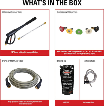 Simpson 3600 PSI Gas Pressure Washer - 2.5 GPM Commercial Power with Honda GX200 Engine & 35' Hose