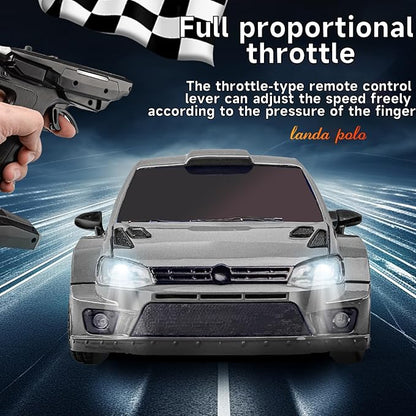 LDRC 2801PRO 1/28 Mini RC Drift Car GTR 2.4GHz 4WD RTR with Gyro and 4PCS Drift Tires Racing Radio Control Cars (Silvery)