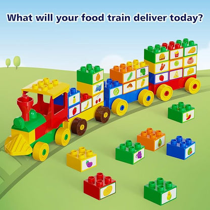 Building Blocks for Toddler 2-5| Stacking Toys with 4 Cars Learning and STEM Fun Montessori Toys| Educational Blocks Age 3+ for Kids Boys &amp Girls Birthday Compatible with All Major Brands