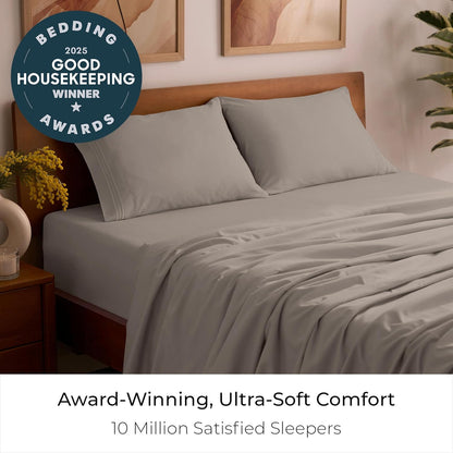 Mellanni Queen Sheets Set - 4 PC Luxury Hotel Bedding | Extra Soft, Cooling, Wrinkle-Resistant (Tan)