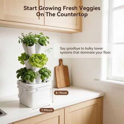 BAOSHISHAN Hydroponic Growing System, 15 Pods Vertical 3 Tiers Hydroponic Tower, Countertop Hydroponic Garden Tower for Kitchen Windowsill Herb Vegetable
