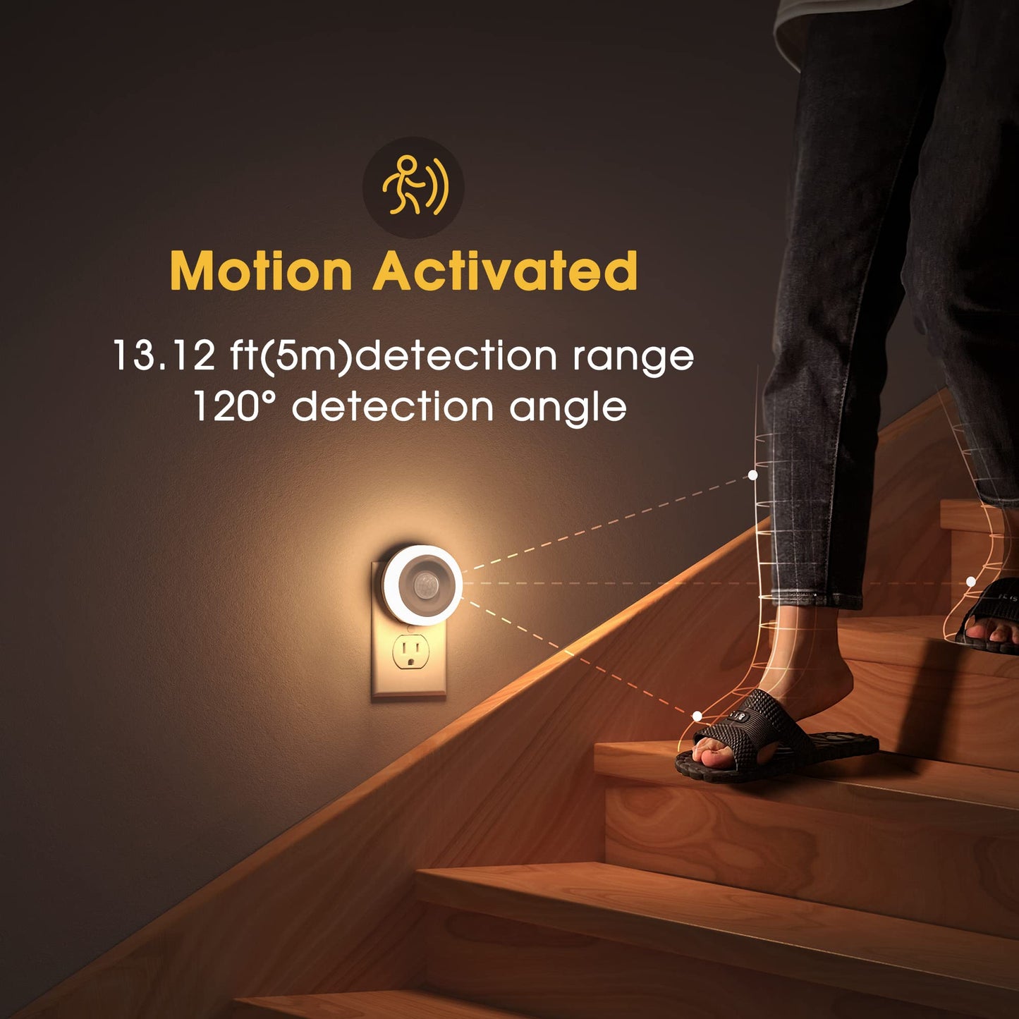 Briignite Motion Sensor Night Light, 4 Pack, Night Lights Plug into Wall, Auto On/Off Motion Activation Nightlight, Energy-Saving 0.6W LED, Daylight White, Ideal for Kids, Bedroom, Bathroom