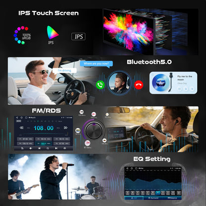 5Ghz WiFi 2G+64G Android 15 Car Radio for Jeep Compass 2017-2020 Car Stereo with Wireless Carplay Android Auto, 10.1 Inch HD Touchscreen with GPS Bluetooth FM/RDS EQ SWC Backup Camera MIC