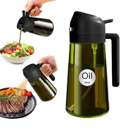 YARRAMATE 16oz/470ml Clear and Dark Green Oil Sprayer (Black)