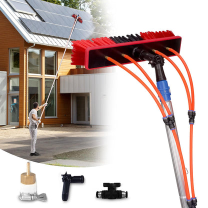 35 FT Water Fed Pole Kit Adjustable Solar Panel Cleaning Kit Cleaner Tool for Window Glass Roof Outdoor Glass Brush Window Washing Equipment (35FT)