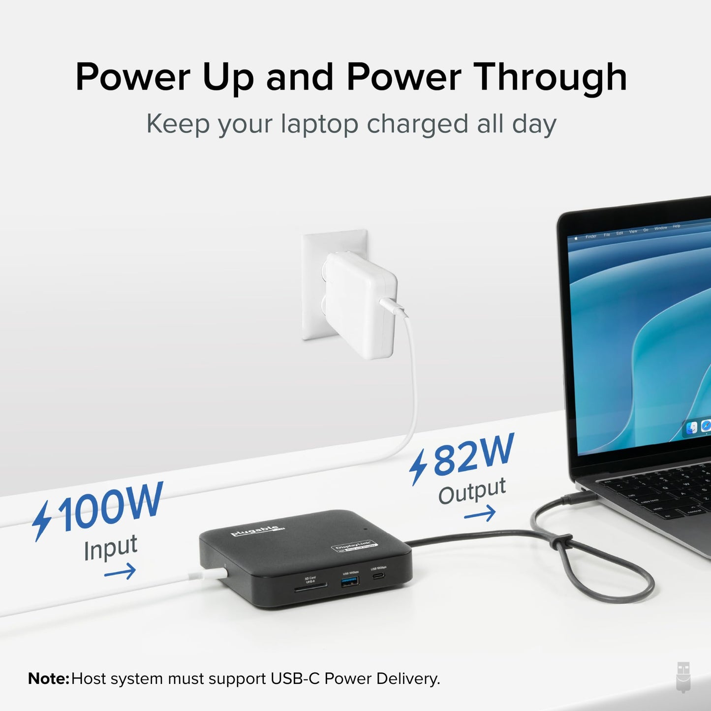 Plugable 7-in-1 USB-C DisplayLink Dock – Dual 4K 60Hz HDMI, USB-C & USB-A (10Gbps), SD Card, Gigabit Ethernet, 100W PD Charging – Compatible with macOS & Windows, MacBook Dual Monitor Support