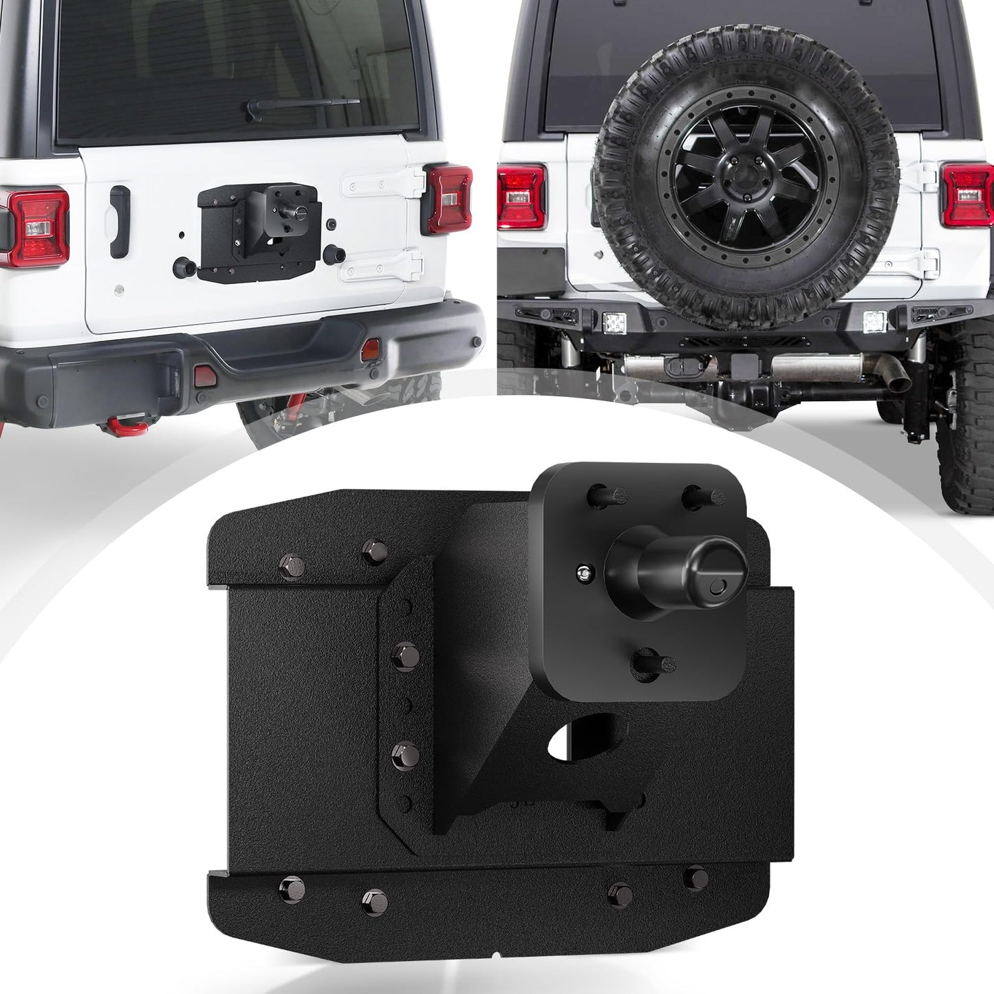EYOUHZ Oversize Spare Tire Mount Carrier up to 40 inches Compatible with 2018-2026 Jeep Wrangler JL JLU with a Rear-View Camera Slot (Camera not Included) Heavy Duty Rear Wheel Bracket