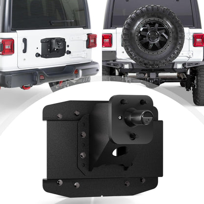 EYOUHZ Oversize Spare Tire Mount Carrier up to 40 inches Compatible with 2018-2026 Jeep Wrangler JL JLU with a Rear-View Camera Slot (Camera not Included) Heavy Duty Rear Wheel Bracket
