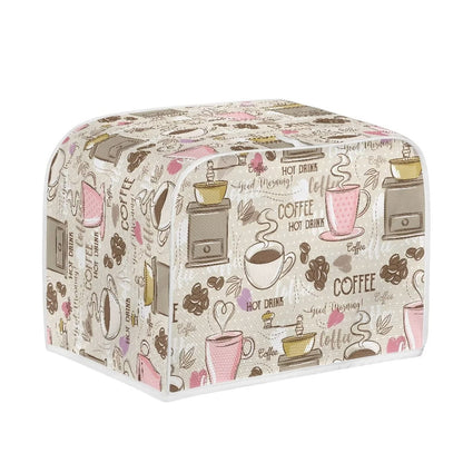 Talayituse Coffee Theme 2 Slice Toaster Covers Dust Protection Bread Maker Covers Toaster Oven Cloth Cover Kitchen Accessories Washable Appliance Cover