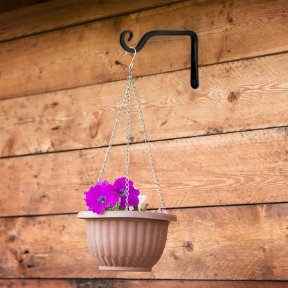 Skiennix Heavy Duty Plant Hangers - 2 Pack Black Metal Wall Hooks for Outdoor & Indoor Use