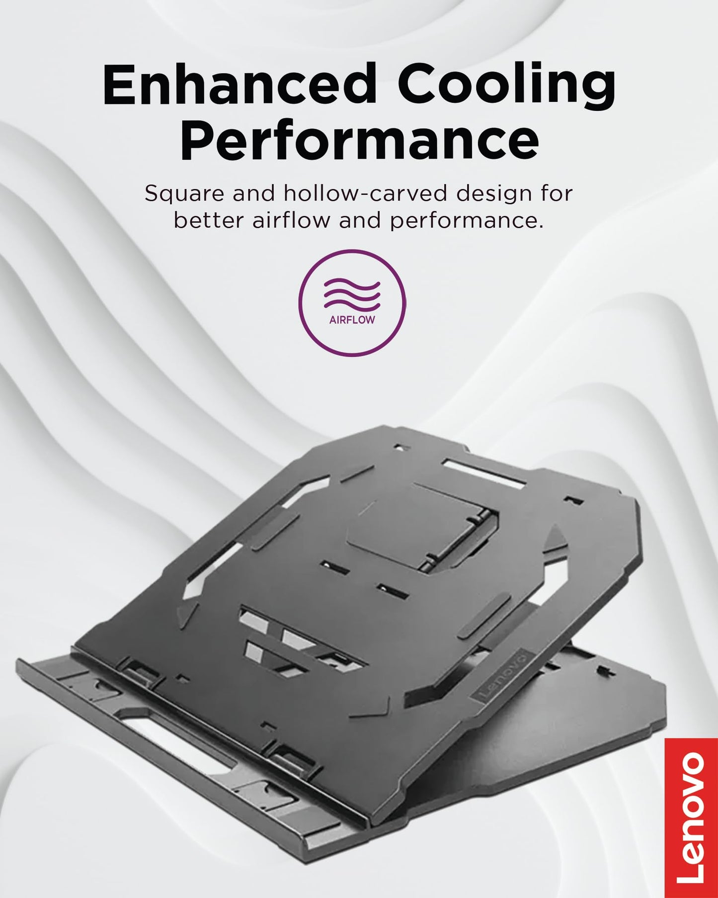 Lenovo 2-in-1 Laptop Stand - Adjustable, Portable, Foldable, Ergonomic, Non-Slip, Compatible with Laptops up to 15" and Cell Phones, Ideal for Travel