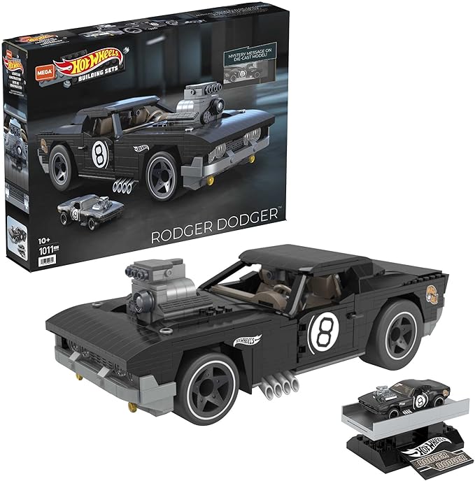 Mega Hot Wheels Rodger Dodger Racecar Building Set with 700 Pieces Toy Gift Set for Adult Builders