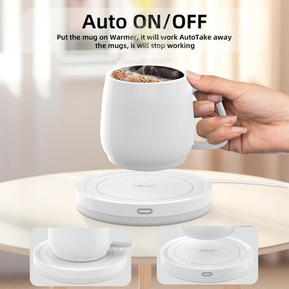 HIBSR Smart Coffee Mug Warmer and Candle Warmer Plate - Safely Releases Scents Without Flame - for Candle Jars, Mugs, Tea Cups - Desk, Home, Office Use (NO Cup)