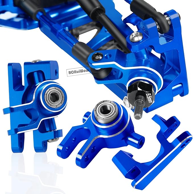 RC Upgrades Part for 1/10 SlashSuspension ArmsShock TowersBody MountCaster BlockSteering BlocksRear Stub Axle CarriersSteering BlockDriveshaftNavy Blue