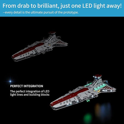 BrickSoul Led Light Kit for Venator Compatible with 75367 Light Kit Light Up Your Star Wars Star Destroyer Building Set - RC Version