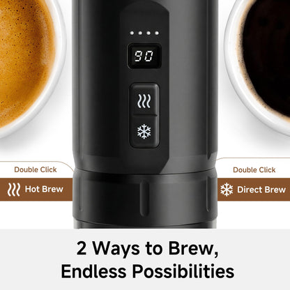 HIBREW H4C Classic - Portable Electric Espresso Machine, USB-C Rechargeable Coffee Maker with Removable Battery, Compatible with Ground Coffee & NS Capsules, Travel & Home(Black)