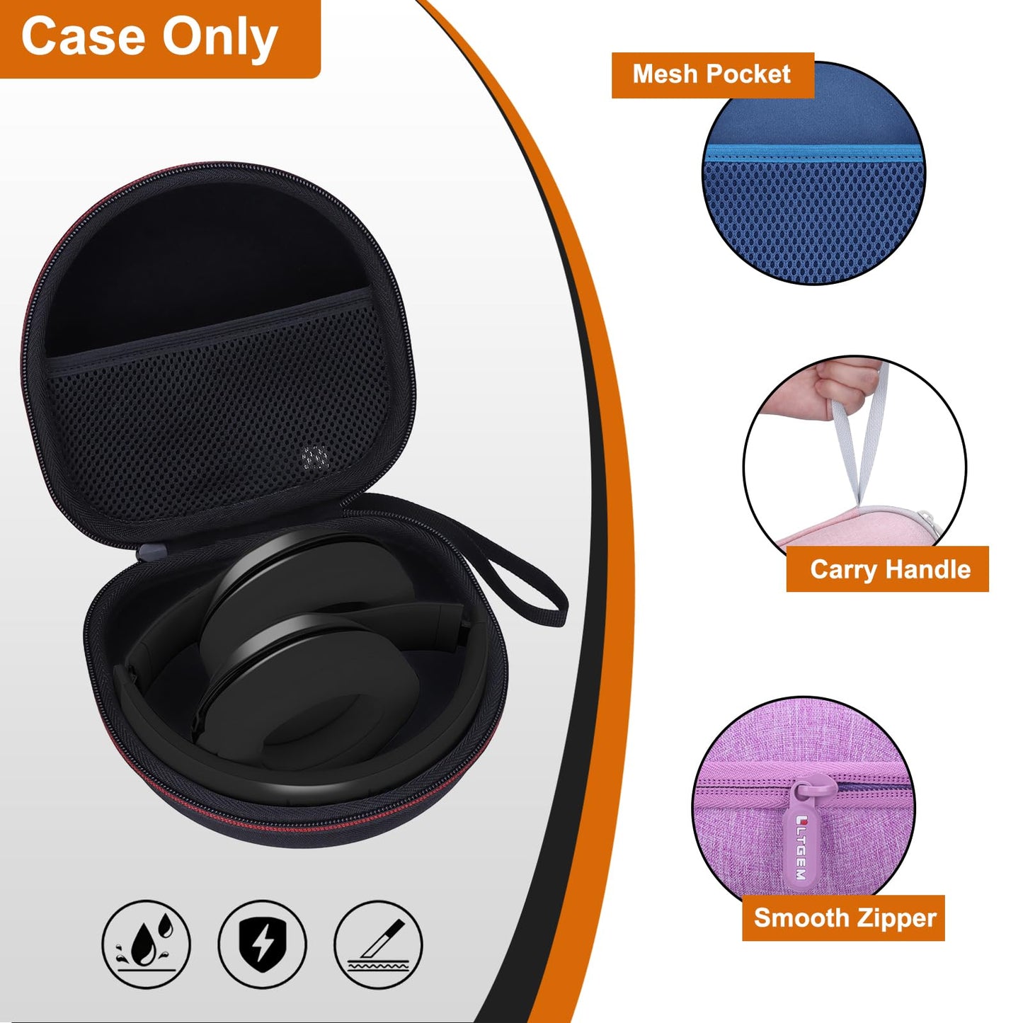 Headphone Case Compatible with Bose QuietComfort/BERIBES/TOZO/KVIDIO/Beats/Soundcore Anker Noise Cancelling Over-Ear Headphones, Pink