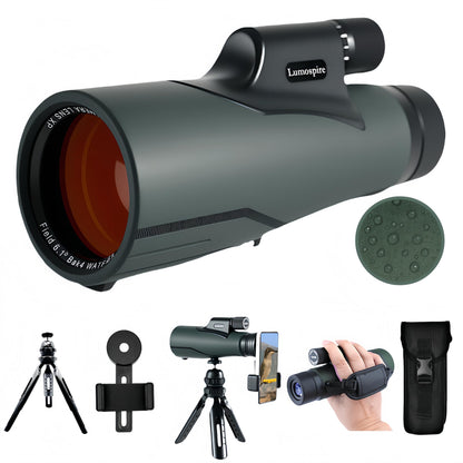 16x56 High Powered Monoculars for Adults – HD BAK4 FMC Long-Range Monocular Telescope, IPX7 Waterproof with Smartphone Adapter & Tripod for Bird Watching, Hunting, Hiking & Camping, Gift Set