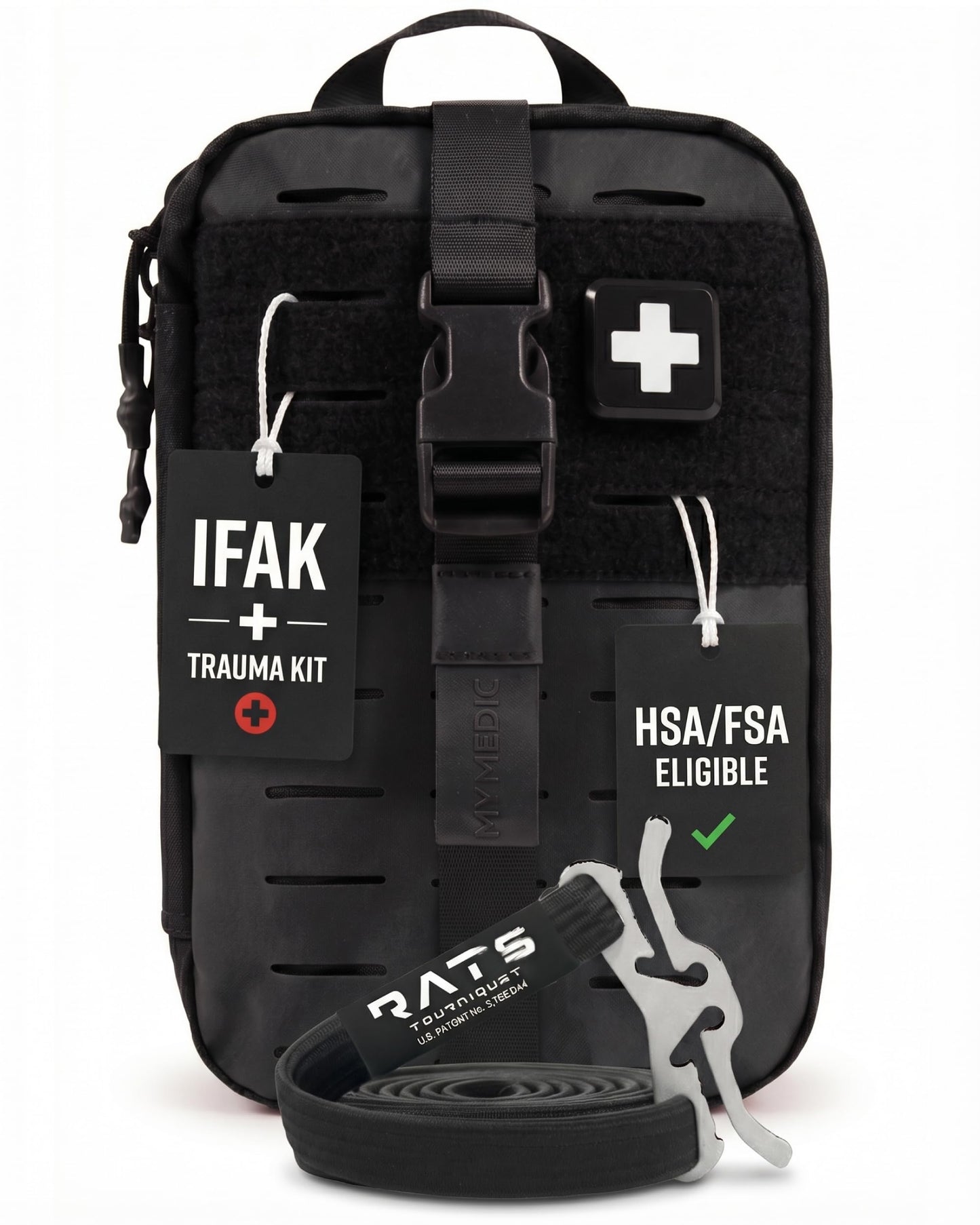 MY MEDIC MyFAK PRO Tactical IFAK Trauma Kit & First Aid Kit with Tourniquet - HSA FSA Items - Built in USA - Combat Medical Supplies, Trauma Pack & Molle Bag for Car, Truck, Vehicle, Boat & EDC, Black