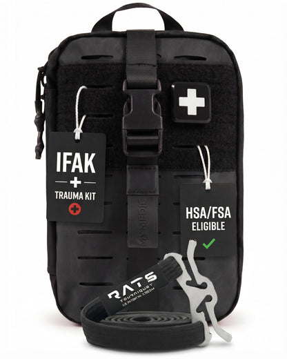 MY MEDIC MyFAK PRO Tactical IFAK Trauma Kit & First Aid Kit with Tourniquet - HSA FSA Items - Built in USA - Combat Medical Supplies, Trauma Pack & Molle Bag for Car, Truck, Vehicle, Boat & EDC, Black