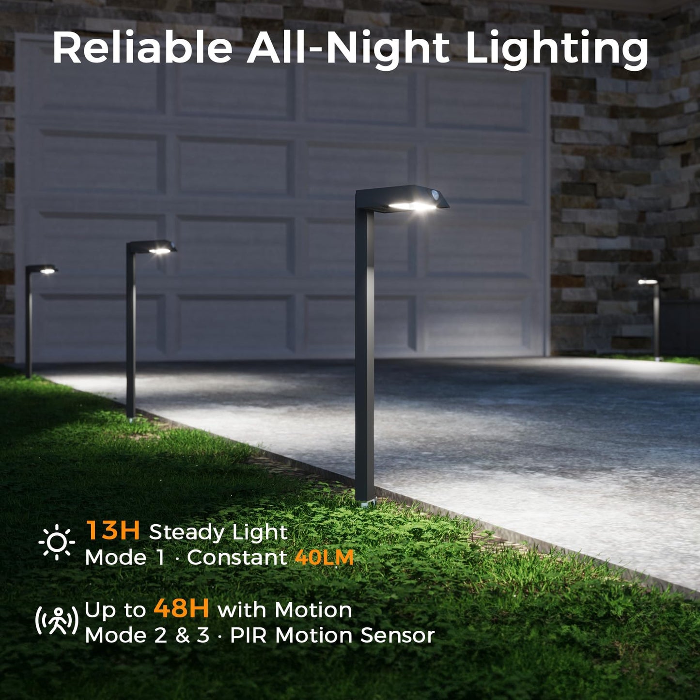 XMCOSY+ Solar Pathway Lights with Motion Sensor 6 Pack, 300LM Metal Solar Lights Outdoor Waterproof, 3 Modes Landscape Lighting for Garden, Backyard, Outside, Path (Warm/Cool White)
