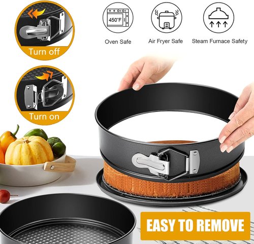 GZMAISULEE 9 Inch Springform Pan Baking Pans Round Leakproof Nonstick Removable Bottom Bakeware for Cake, Cheesecakes, Pizza, and Quiches