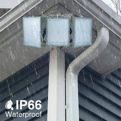 STASUN LED Flood Light Outdoor, 300W 27000lm Outdoor Lighting with 330° Lighting Angle, 5000K, 3 Adjustable Heads, IP66 Waterproof LED Exterior Security Area Lights for Yard, Stadium, Parking Lot