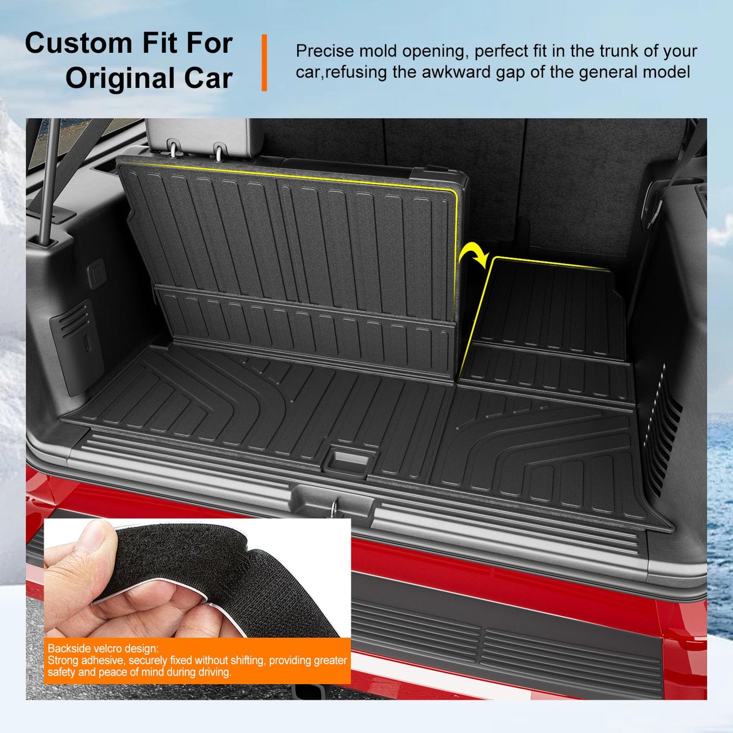 powoq 7 Seats Floor Mat Compatible with 2003-2017 Ford Expedition Cargo Mat Lincoln Navigator Floor Liner Electric 3rd Backrest Liner Replacement for 2003-2017 Ford Expedition Accessories