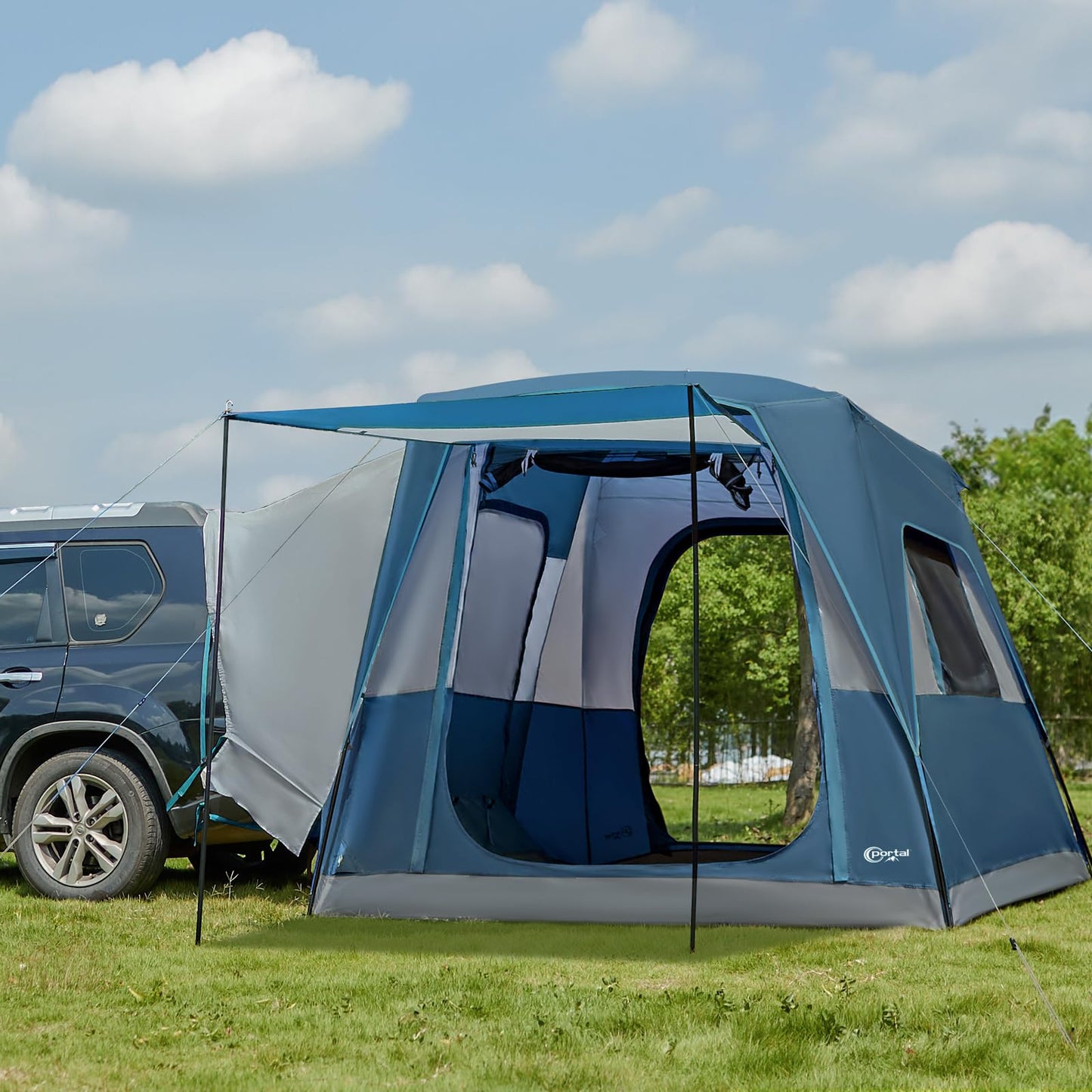 Portal 5-Person SUV Tent with Porch, 2-in-1 Car Camping Tent, Water-Resistant & Windproof, Trunk Tent with 2 Doors for Travel & Outdoor Adventures