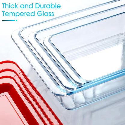 NUTRIUPS Deep Glass Baking Dish Set - 3-Pack with Lids | 1.5Qt, 2.4Qt, 3.7Qt | Perfect for Lasagna & Oven Use