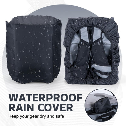 Goture Fishing Backpack with Cooler, 66L 600D Tackle Backpack with 3 Rod Holders, EVA Cover, Helmet Holder, Rain Cover, Saltwater Large Fishing Bag for Camping Hiking, Gear Storage Bag, Gifts for Men