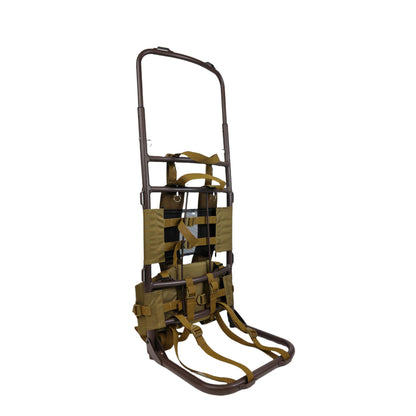 ZRSCHYG Hunting External Pack Frame with Rain Cover, Adjustable Straps, External Frame Backpack for Heavy Loads - Hunting, Backpacking, Tactical Use (khaki)
