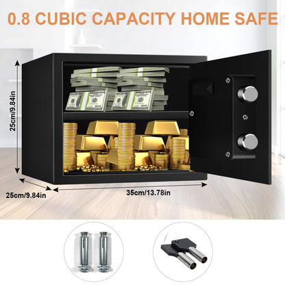 1.7 CUFT Home Safe Fireproof Waterproof, Anti-Theft Digital Security Personal Safe Box with Electronic Keypad and Removable Shelf, Small Fireproof Safe for Documents Money, Jewelry, Medications