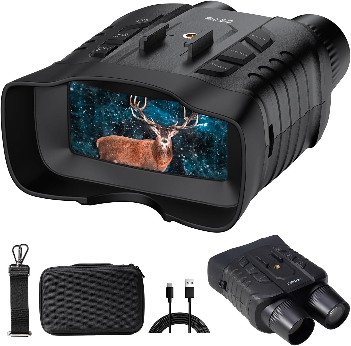 AKASO Seemor-200 Night Vision Goggles - 4K Full Color Night Vision Binoculars for Adults, App-Enabled Photo and Video Saving,AI-ISP 3280FT Viewing Range,16x Digital Zoom for Camping Hiking & Security